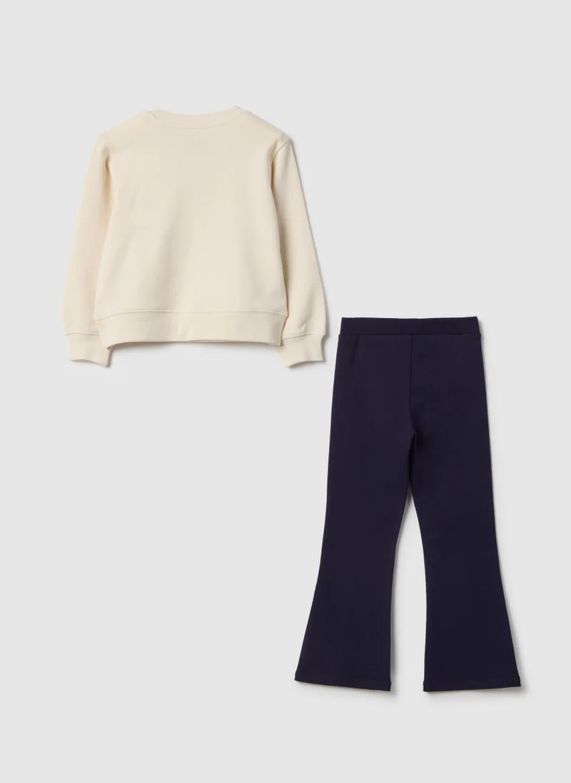 او في اس طقم جوجر قطني نقي متعدد الألوان بقصة عادية للبنات من